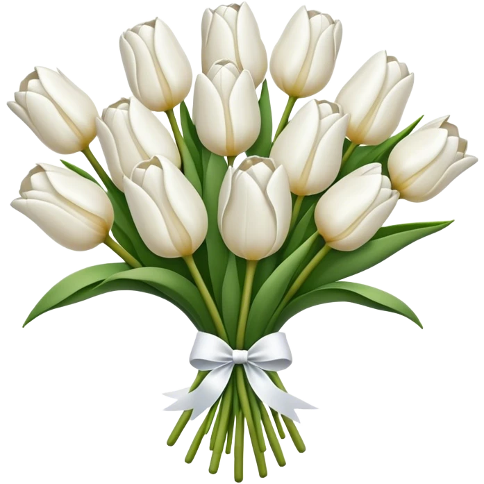 white tulip bouquet  emoji