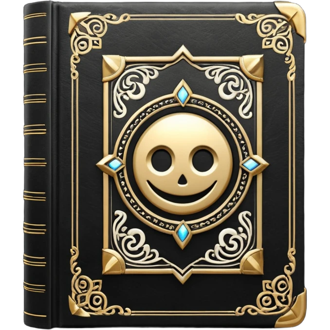 Book magic black and white emoji