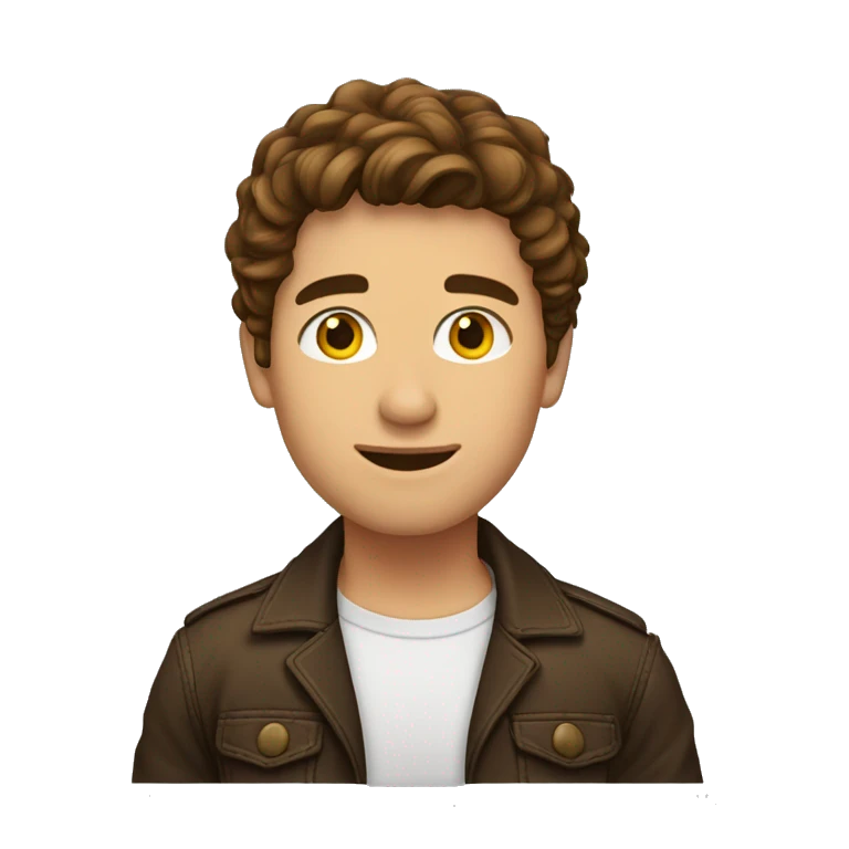 jeune homme cheveux bruns emoji