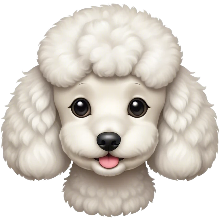 White poodle looking cute emoji