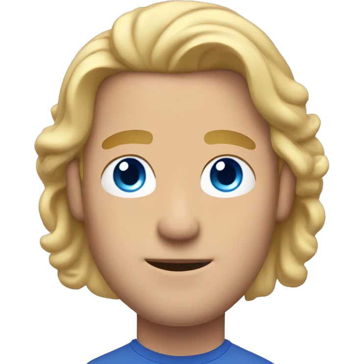 Man with blond hair and Blue eyes and Air pods max  emoji