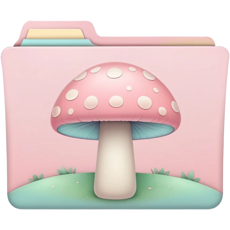 pastel file folder with pastel mushroom on cover  emoji