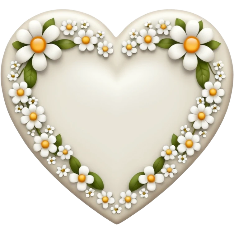 white heart with a floral pattern emoji