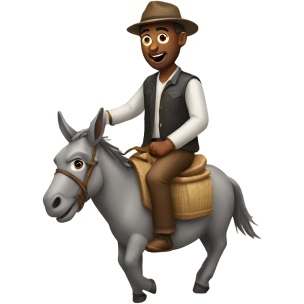 Man riding donkey  emoji