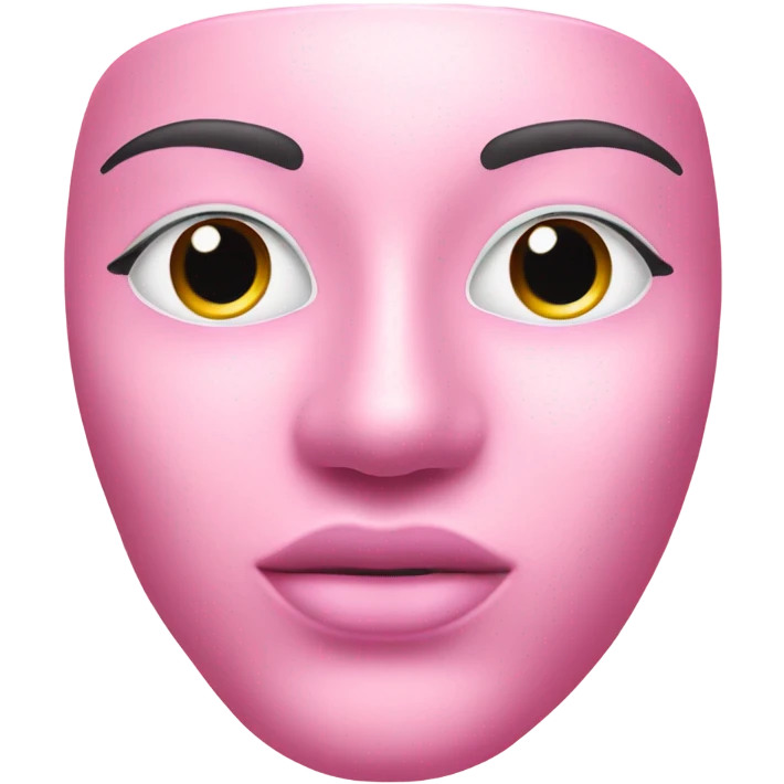 Moisturizing hydrogel face mask pink with slits for eyes, lips and nose  emoji