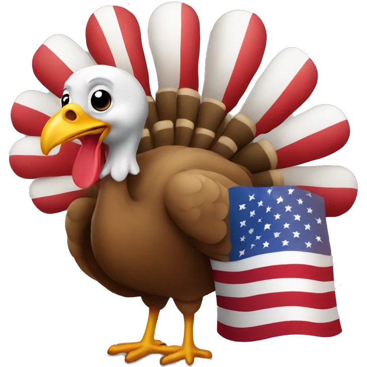 Turkey with American flag  emoji