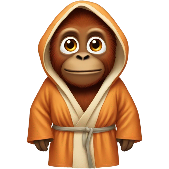 Orangutan in a robe standing  emoji