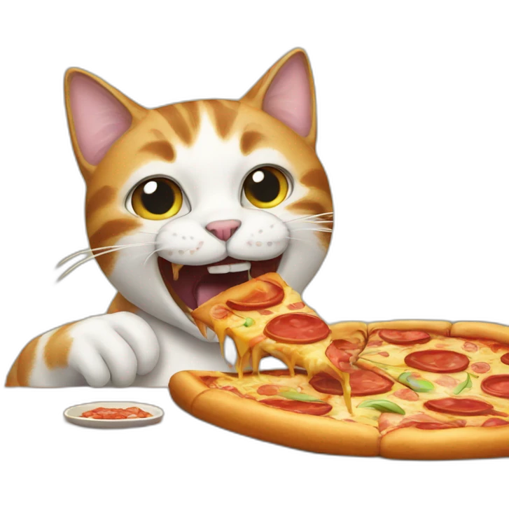 cat eating pizza emoji