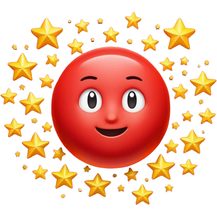 A 3D cartoon bright red “BONUS” text bursting out with stars, dynamic layout, Memoji-style. emoji
