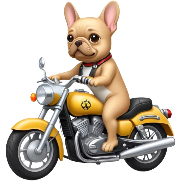 Frenchie  on motorcycle  emoji