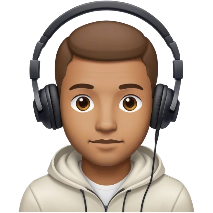 Muchacho guapo con audífonos jugando playstation emoji