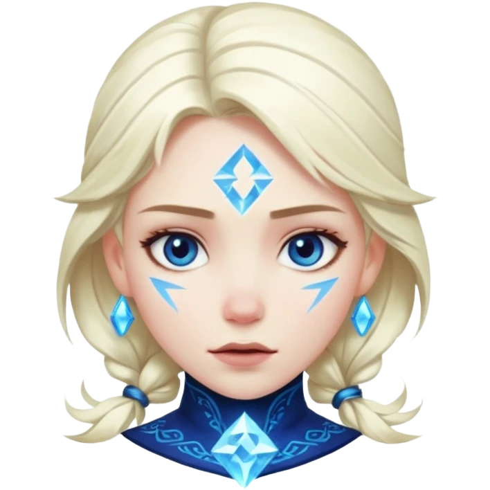 Woman frozen mid-spell, glowing runes around her body, charged silence emoji