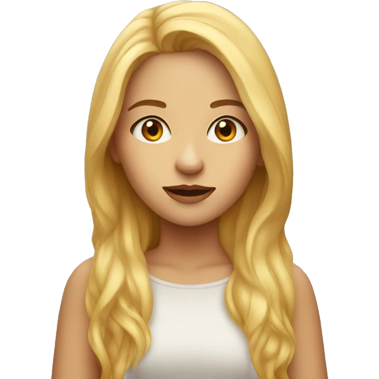 Orangish blonde girl portrait looking at viewer emoji