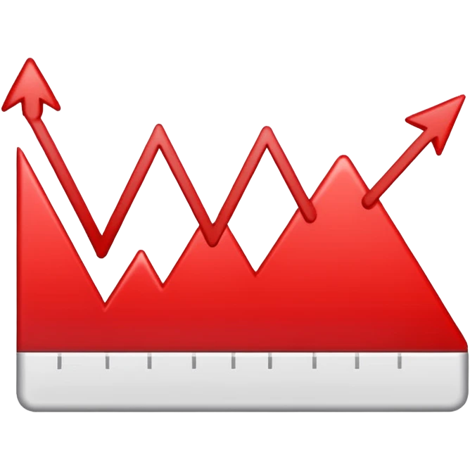 graph with line going down and the line being red emoji