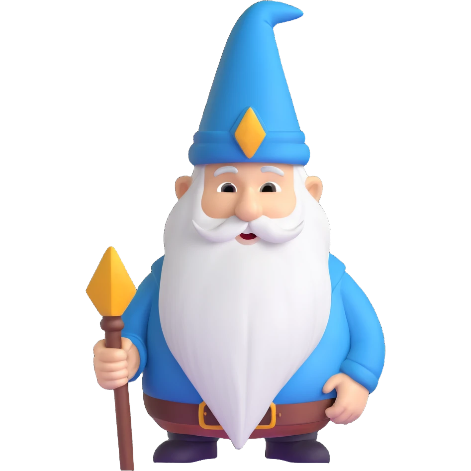 A big gnome with a long beard and pointy hat emoji