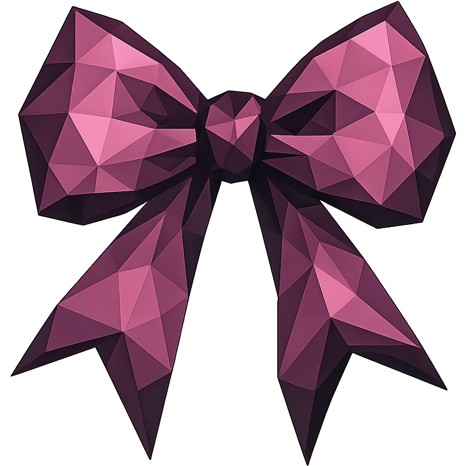 pink gothic bow gothic style polygonal illustration emoji
