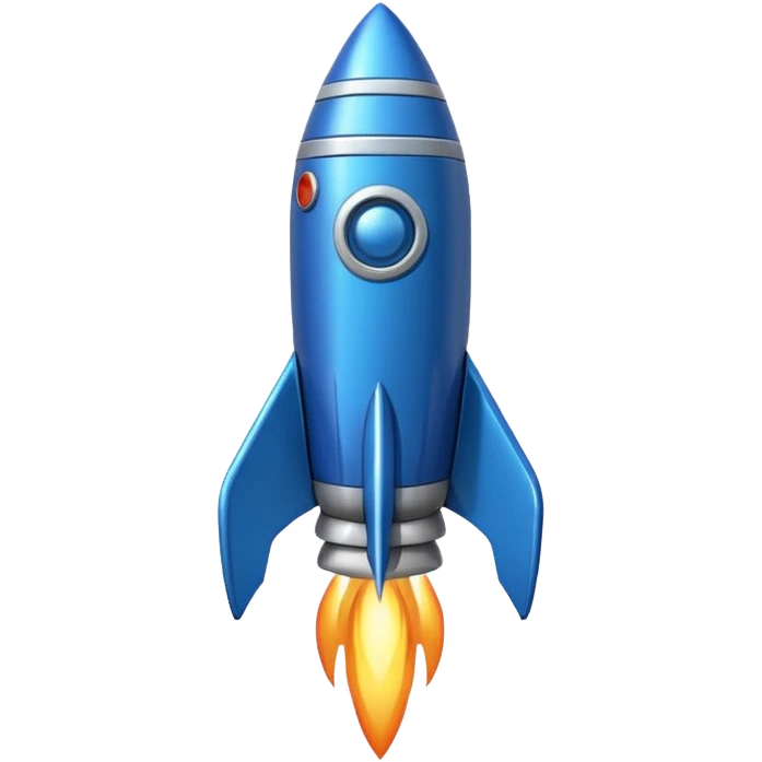 blue rocket ship emoji