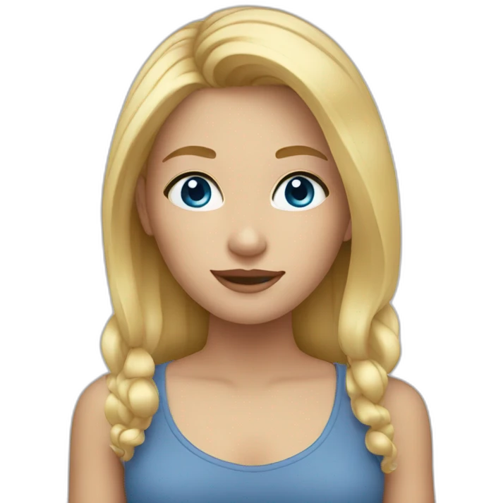 girl with blonde hair and blue eyes emoji