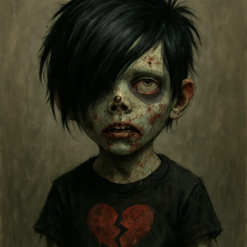boy zombie with emo hair, style 2 emoji