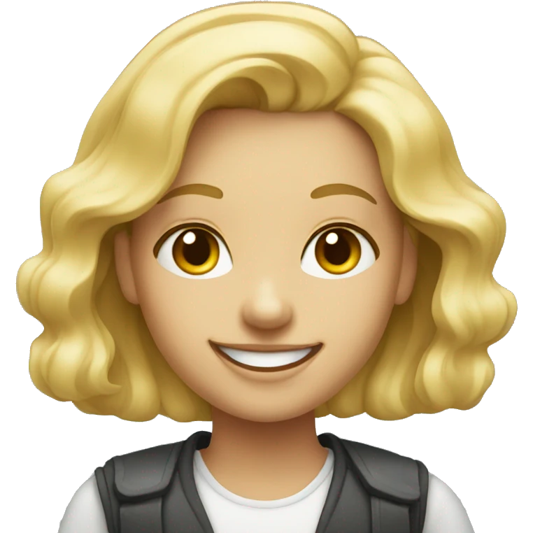 smiling blonde girl portrait emoji