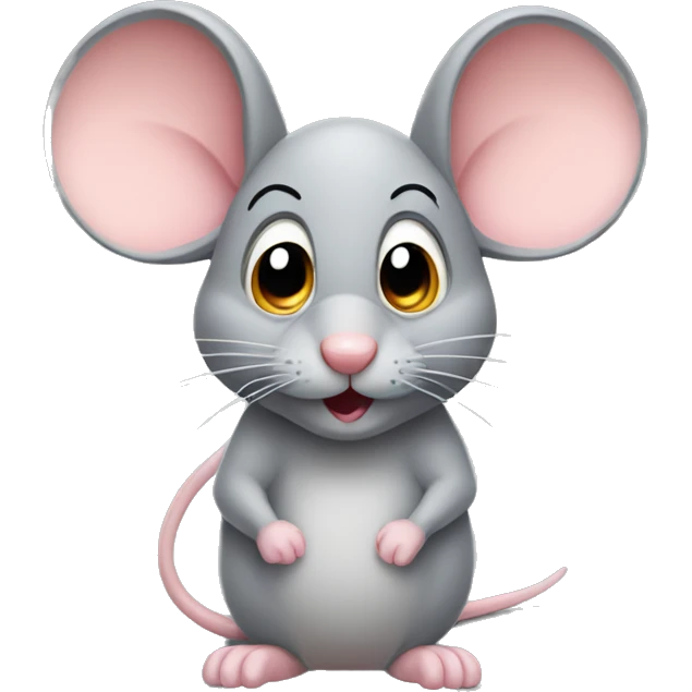 mouse with big face emoji