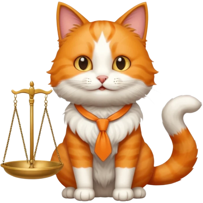happy cat with the scales of justice emoji