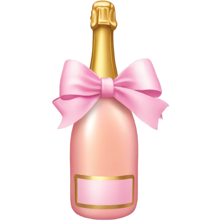 Pink champagne with gold bow emoji