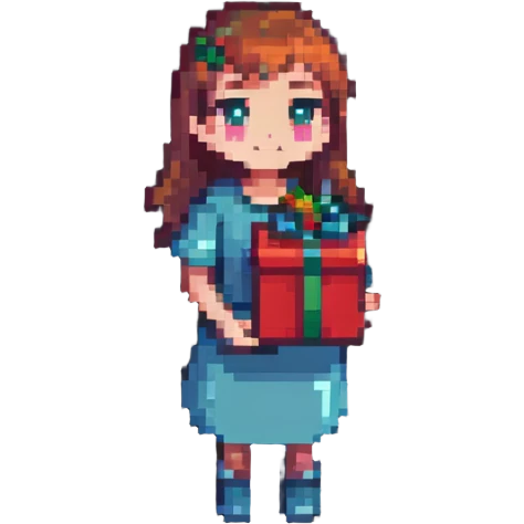 Boyfriend character with gift box, romantic emoji