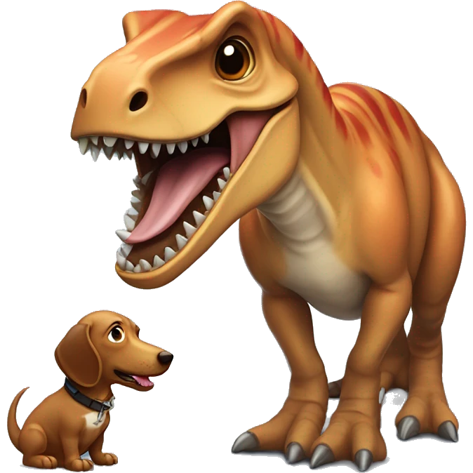 tyranosaurus rex with a dachshund emoji