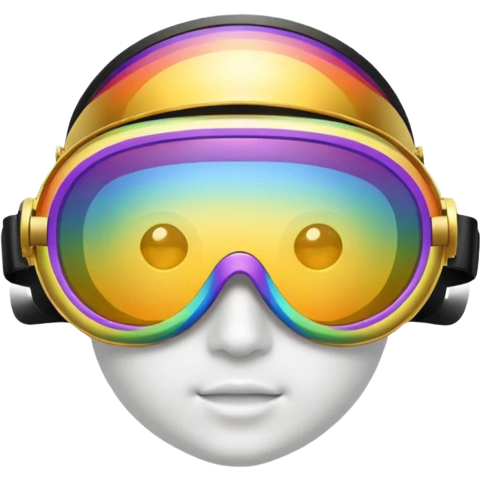 gold simulation rainbow visor goggles emoji