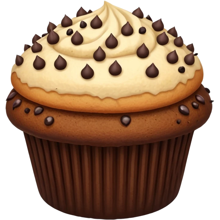 dark brown vanilla muffin chocolate sprinkles on top emoji