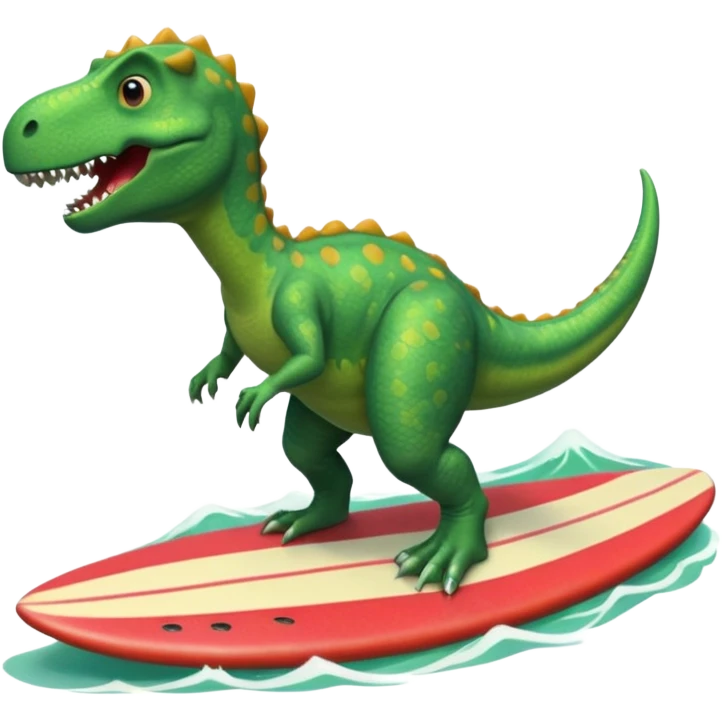 dinosaur is surfing emoji