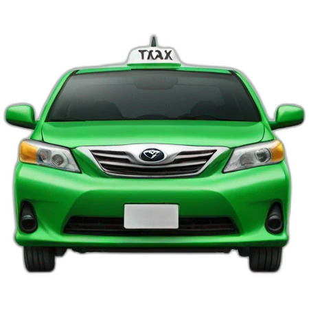 green toyota taxi car emoji
