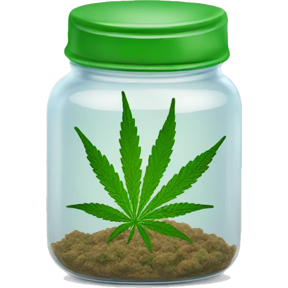 Marijuana in a jar emoji