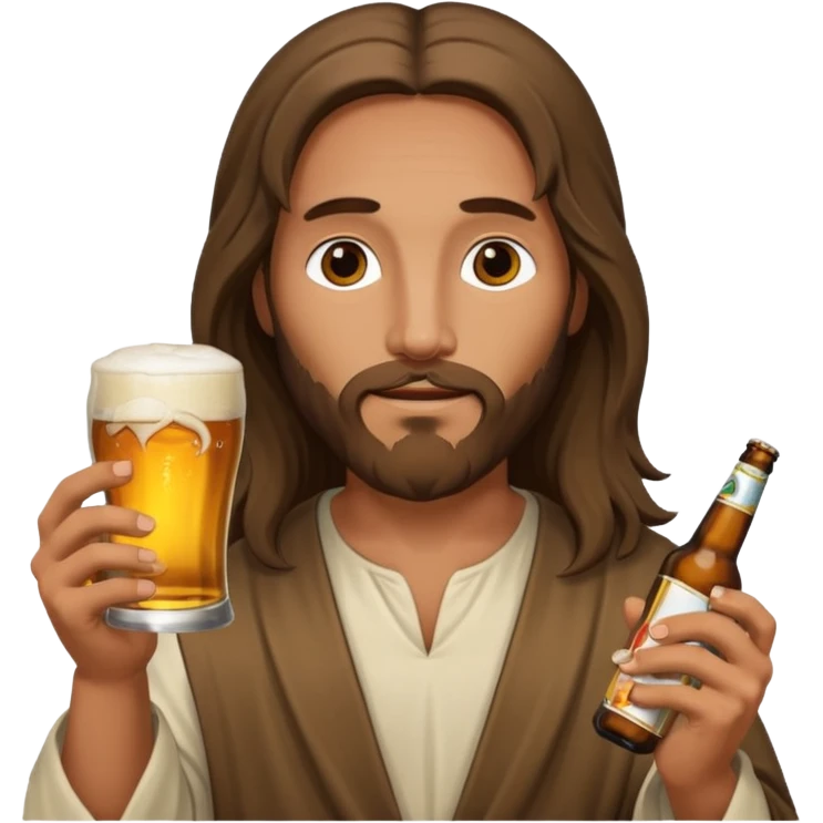 Jesus with beer cigarettes  emoji