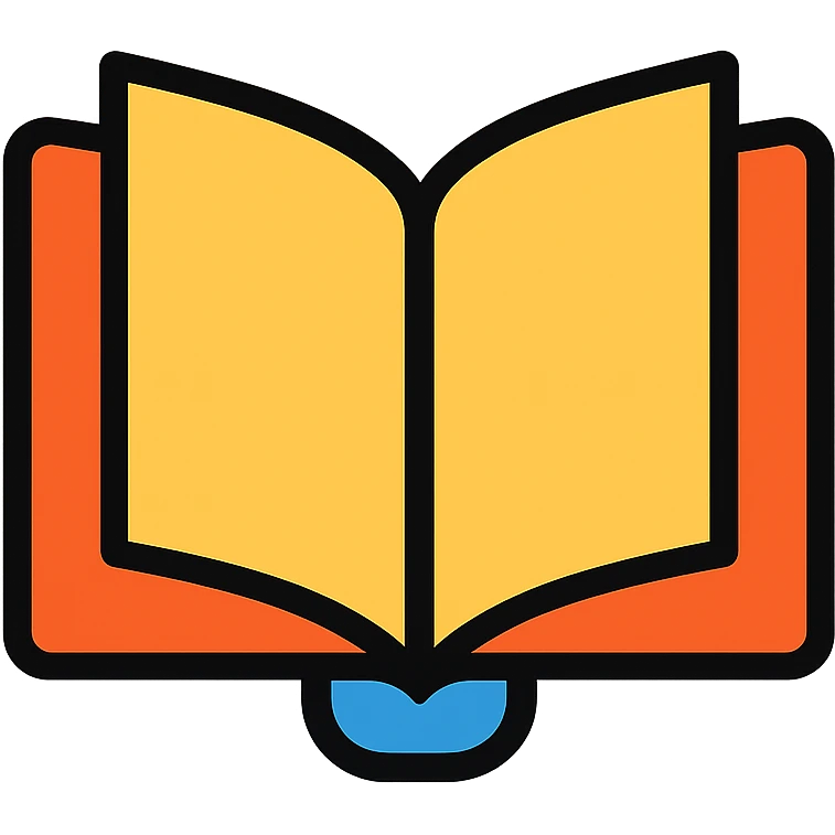 Colorful book icon with pages visible emoji