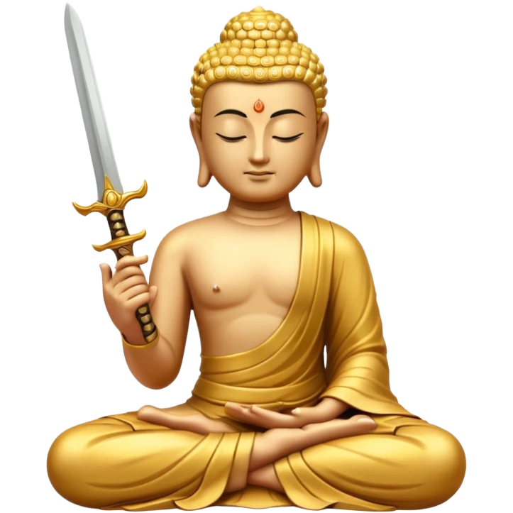 Meditating Buddha holding a sword emoji