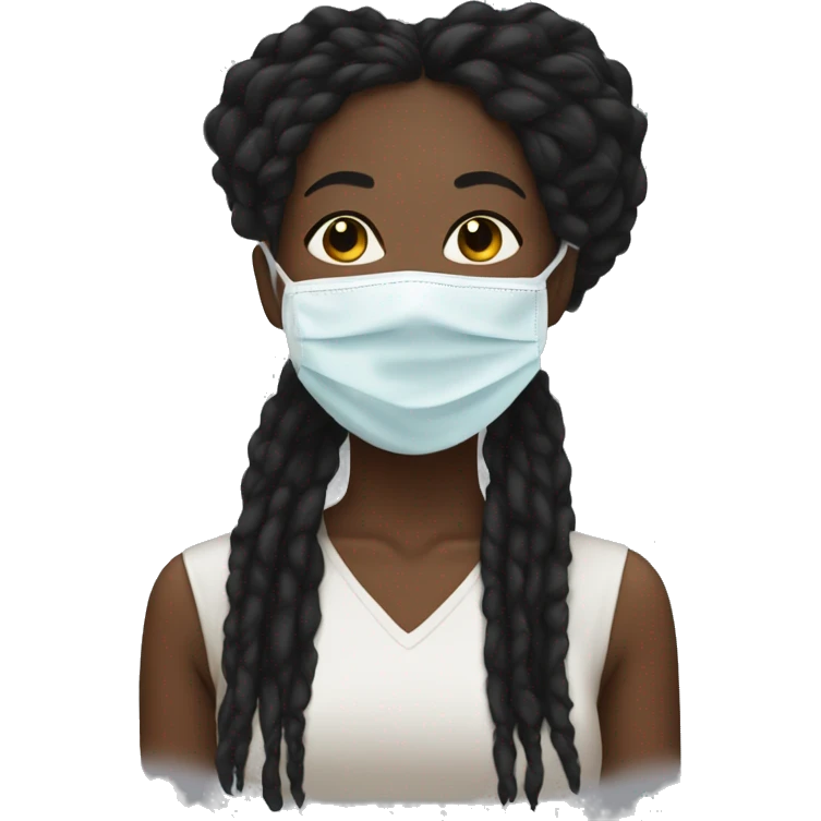 Skincare black woman with a face mask and dreadlocks emoji