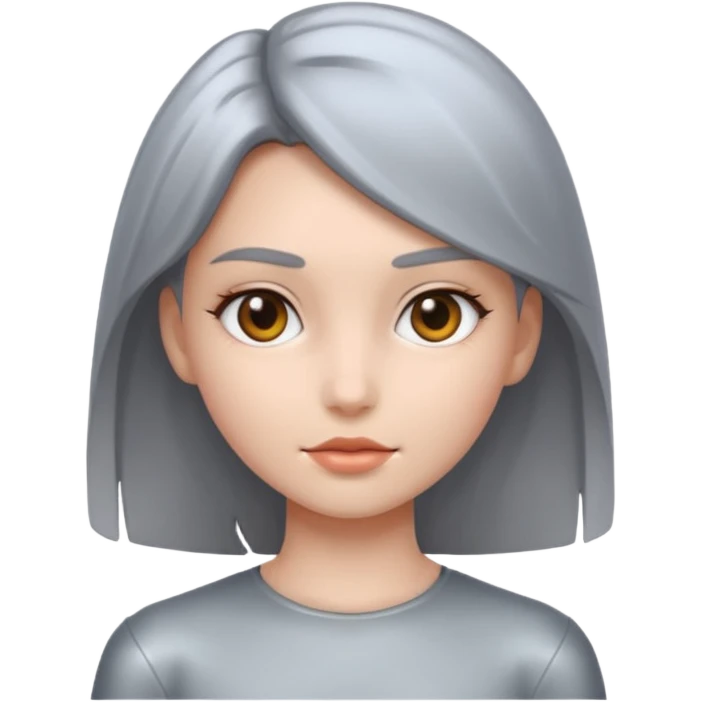 gray metal skin colored girl emoji
