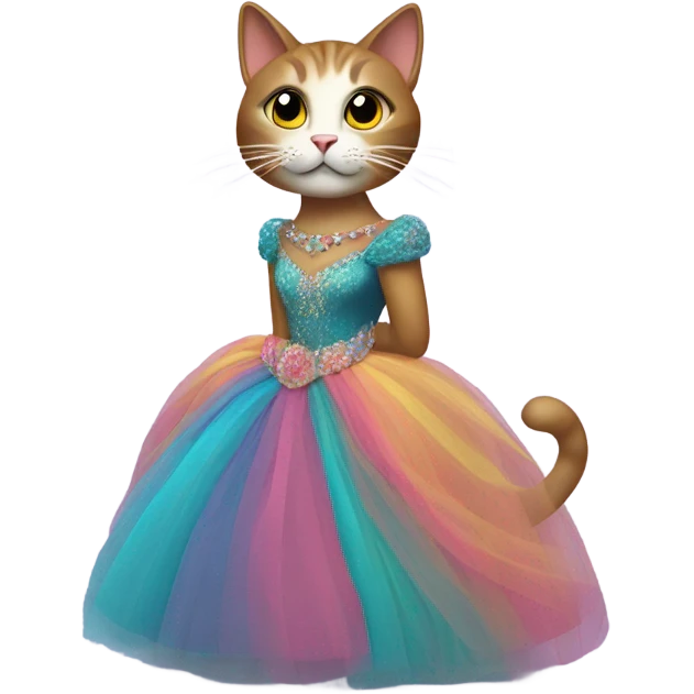 Cat in ball gown emoji