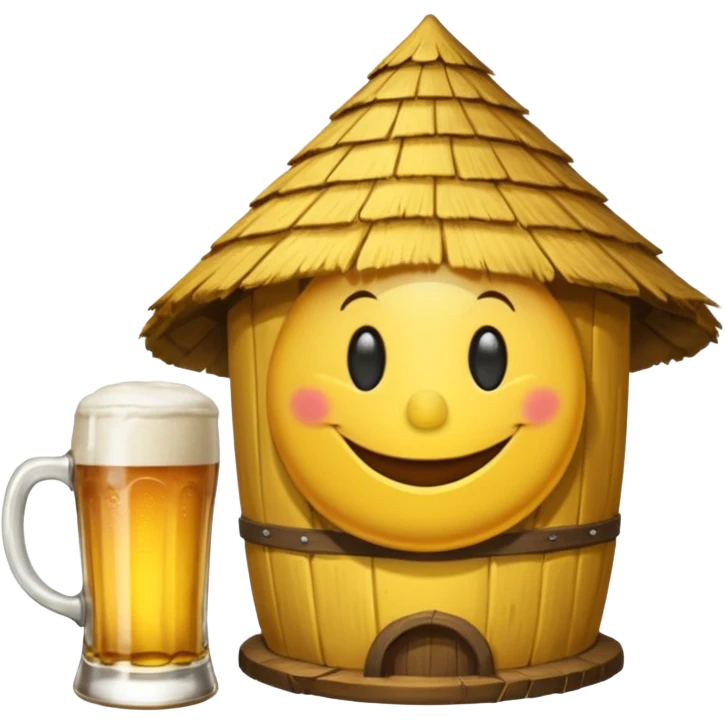 Ein lachender Smilie mit Bierglas und Gamsbart Hut emoji