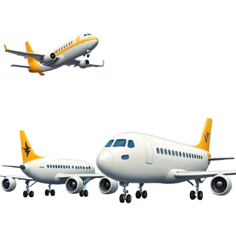 planes next to terminal building, sky emoji