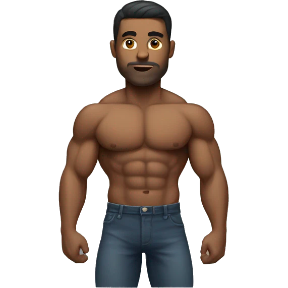 man with muscle body emoji