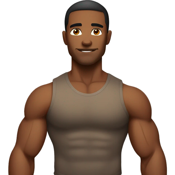 Strong muscular brown man emoji