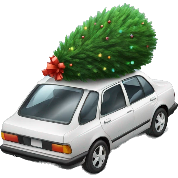 car with christmas tree emoji