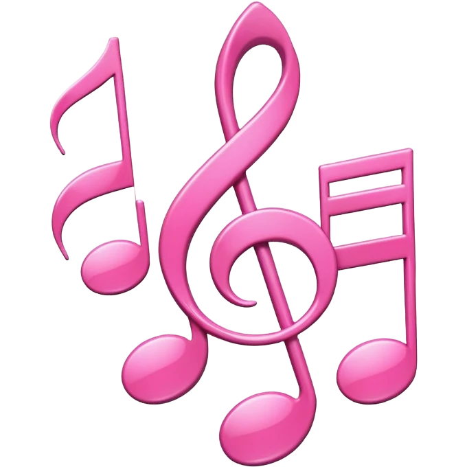 Pink notes of music emoji