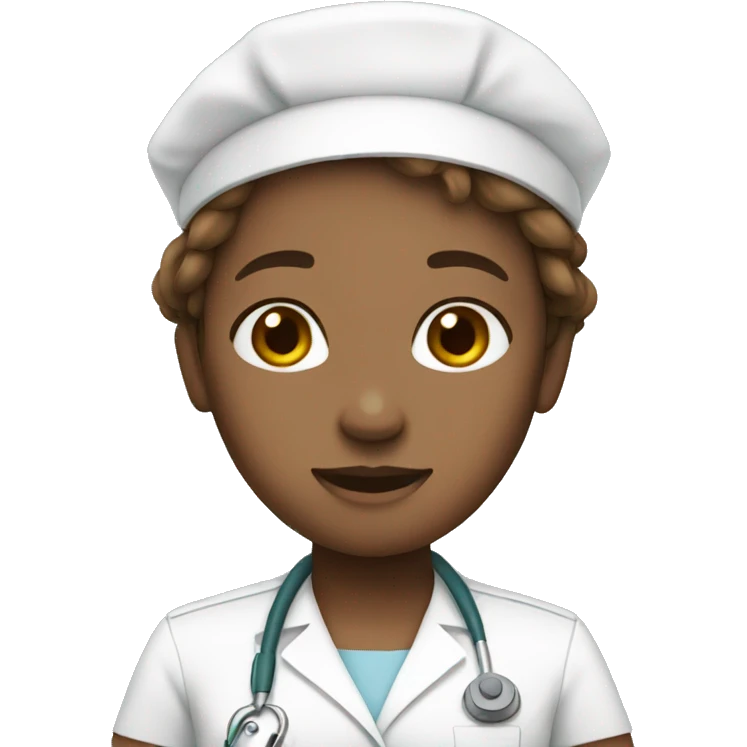 Cute nurse emoji brown hair  emoji