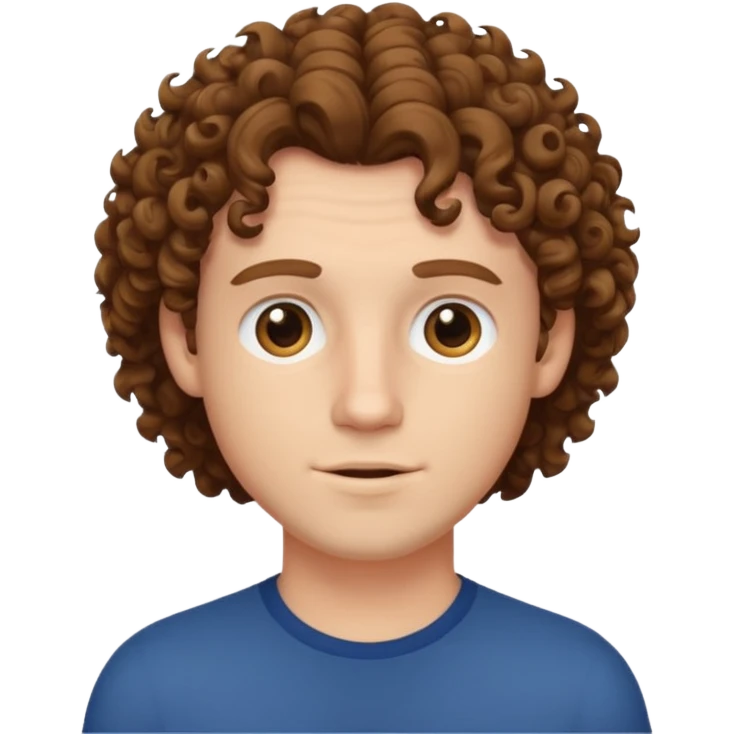 White male with curly hair emoji