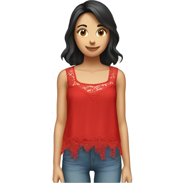 Red top with lace emoji