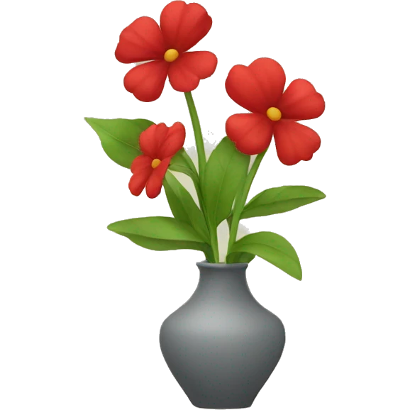 Three red flowers in a vase emoji